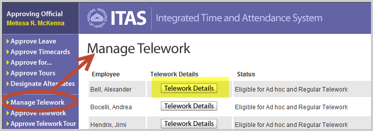 ITAS manage telework for LAOs
