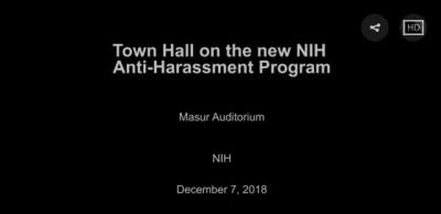 Town Hall on the new NIH Anti-Harassment Program